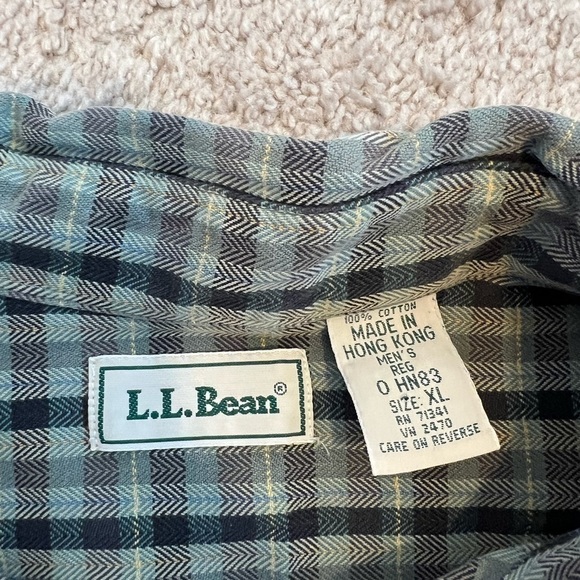 L.L. Bean Men’s Green Plaid Shirt Size XL - Picture 9 of 9